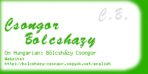 csongor bolcshazy business card